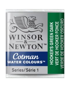 Winsor & Newton Cotman Watercolour Paint Hookers Green Dark Half Pan