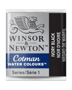 Winsor & Newton Cotman Watercolour Paint Ivory Black Half Pan