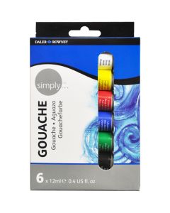 Daler Rowney Simply Gouache Paint 12ml 6pk