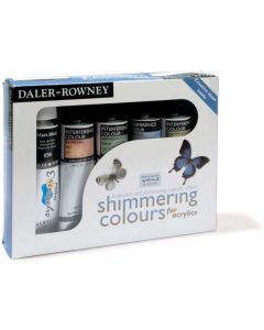 Daler Rowney System 3 Acrylic Shimmering Colour Set 75ml 5pk