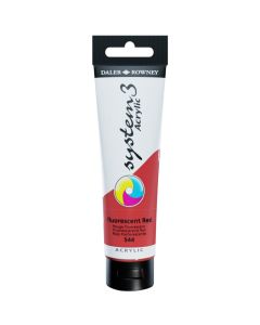 Daler Rowney System 3 Acrylic Paint 150ml Fluorescent Red