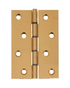 Eclipse Double Steel Washered Hinge Polished Brass 102x67x2mm