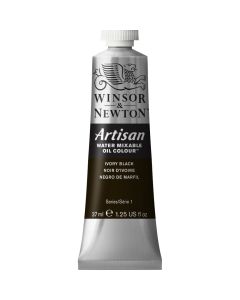 Winsor & Newton Artisan Water Mixable Oil Paint Tube Series 1 Ivory Black 37ml