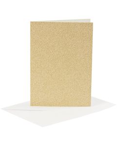 Creativ Company Card &amp; Envelopes Making Kit A6 Gold Glitter 4pk