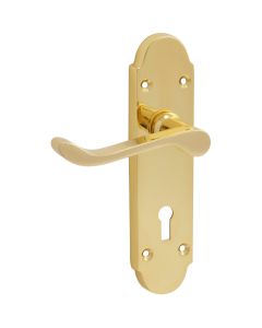 Eclipse Chromaxe Lever Lock Door Handle Set Polished Brass