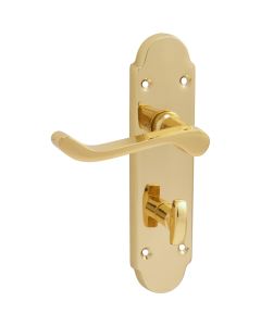 Eclipse Chromaxe Lever Bathroom Lock Door Handle Set Polished Brass
