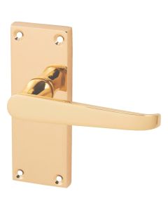 Eclipse Victorian Straight Lever Latch Door Handle Set Polished Brass