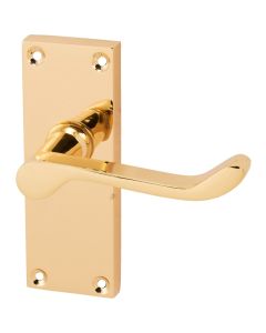 Eclipse Victorian Scroll Lever Latch Door Handle Set Polished Brass