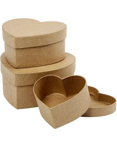 Creativ Company Paper Mache Heart Boxes 3pk S,M,L