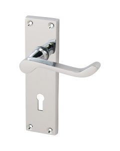 Eclipse Victorian Scroll Lever Lock Door Handle Set Polished Chrome