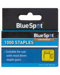 BlueSpot Crown Flat Wire Staples JT21 Style 8mm 1000pk