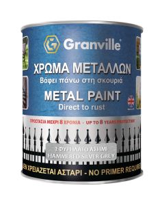Granville Hammered Metal Paint Silver Grey 750ml