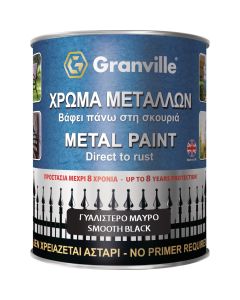 Granville Smooth Metal Paint Black 750ml