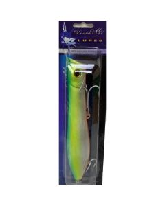 Double MM Lures Pencil Popper 200mm 116.6g Green Yellow