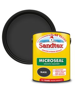 Sandtex Microseal Smooth Masonry Paint Black 5L