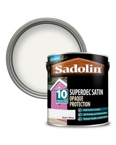 Sadolin Superdec Satin Opaque Wood Protection Super White 2.5L