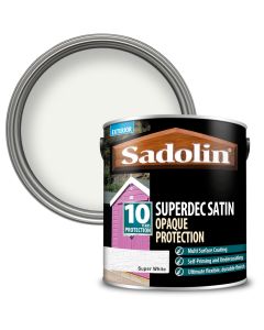 Sadolin Superdec Satin Opaque Wood Protection Super White 2.5L