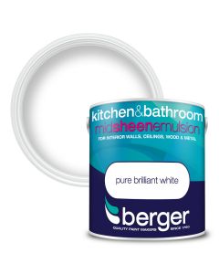 Berger Kitchen & Bathroom Mid Sheen Emulsion Pure Brilliant White 2.5L