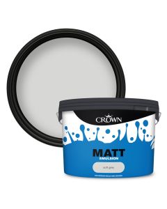 Crown Matt Emulsion Paint Soft Grey 10L