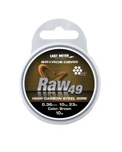 Savage Gear Raw 49 Steel Wire 10m 0.36mm 23lb Uncoated Brown