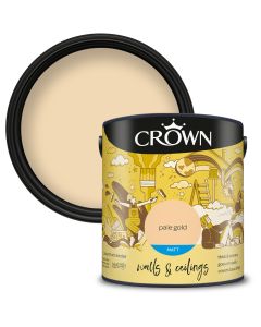 Crown Walls & Ceilings Matt Emulsion Paint Pale Gold 2.5L