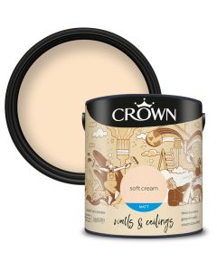 Crown Walls & Ceilings Matt Emulsion Paint Soft Cream 2.5L
