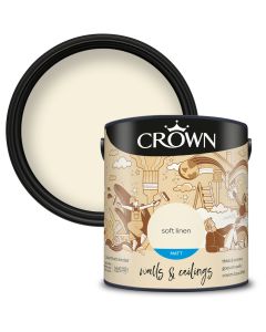 Crown Walls & Ceilings Matt Emulsion Paint Soft Linen 2.5L