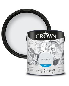 Crown Walls & Ceilings Matt Emulsion Paint Clay White 2.5L