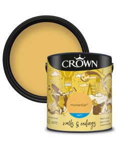 Crown Walls & Ceilings Matt Emulsion Paint Mustard Jar 2.5L