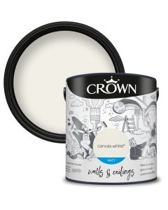 Crown Walls & Ceilings Matt Emulsion Paint Canvas White 2.5L