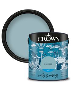 Crown Walls & Ceilings Matt Emulsion Paint Duck Egg 2.5L