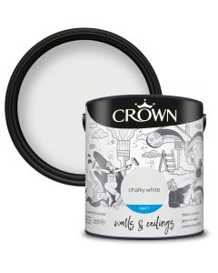 Crown Walls & Ceilings Matt Emulsion Paint Chalky White 2.5L
