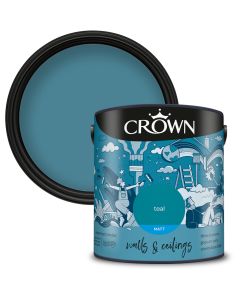 Crown Walls & Ceilings Matt Emulsion Paint Teal 2.5L