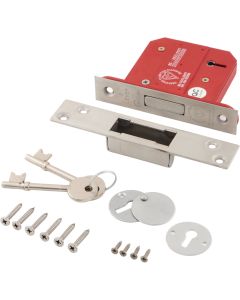 Eclipse BS3621 5 Lever Mortice Deadlock Satin Chrome 76mm