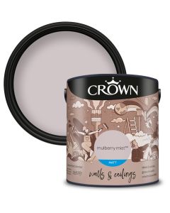 Crown Walls & Ceilings Matt Emulsion Paint Mulberry Mist 2.5L