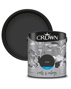 Crown Walls & Ceilings Matt Emulsion Paint Rebel 2.5L