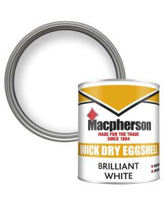Macpherson Acrylic Eggshell Trade Paint Brilliant White 1L