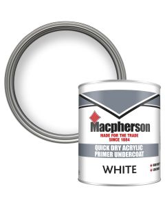 Macpherson Acrylic Primer Undercoat Trade Paint White 1L