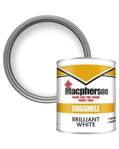 Macpherson Eggshell Trade Paint Brilliant White 1L