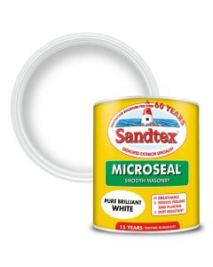 Sandtex Microseal Smooth Masonry Paint Pure Brilliant White 1L