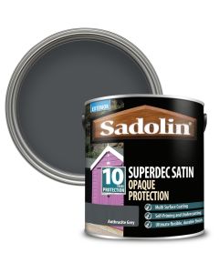 Sadolin Superdec Satin Opaque Wood Protection Anthracite Grey 2.5L