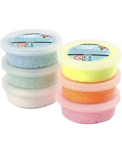 Creativ Company Foam Clay 14g Glitter Pastel Colours 6pk