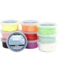 Creativ Company Foam Clay 35g Glitter Assorted Colours 10pk