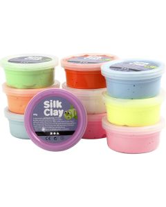 Creativ Company Silk Clay 40g Basic 2 Assorted Colours 10pk
