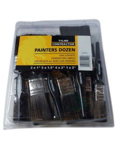 T-Class Contractor Synthetic Painters Dozen Paint Brush Set 12 Pack