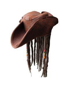 Wicked Costumes Caribbean Pirate Hat With Braids & Beads