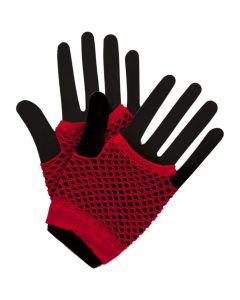 Wicked Costumes Red 80's Net Gloves Short