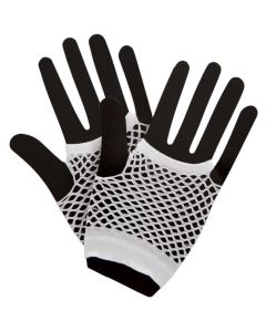 Wicked Costumes White 80's Net Gloves Short