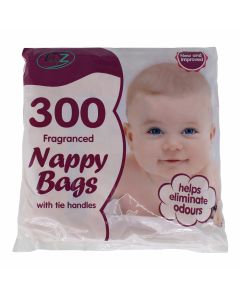 Fragranced Disposable Nappy Bags with Tie Handles 300 Pack