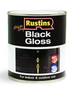 Rustins Quick Dry Black Gloss Paint 500ml
